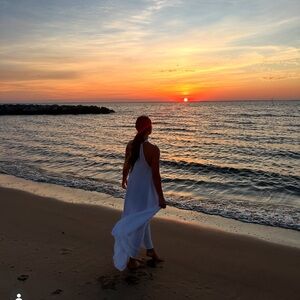 Elan White Halter Maxi Dress